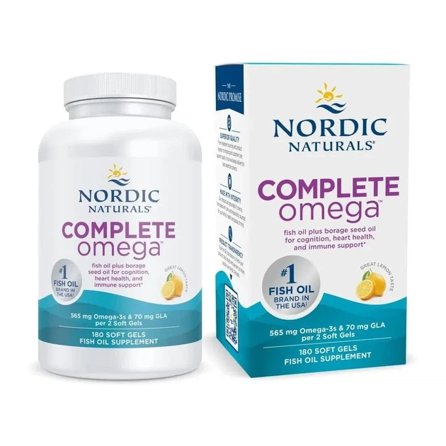 Омега 3 6 9 (лимон), Complete Omega, Nordic Naturals, 1000 мг, 180 капсул - изображение 2