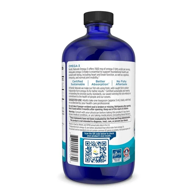 Омега-3 Omega-3 зі смаком лимона, 1560 мг, Nordic Naturals, 437 мл - зображення 2