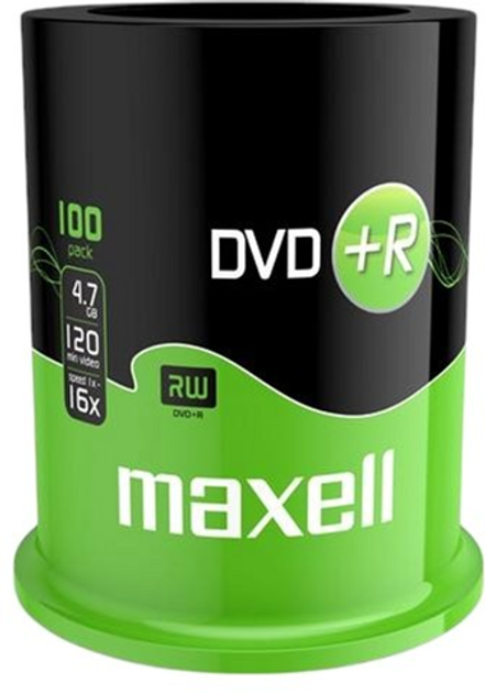 Dyski Maxell DVD+R 4.7GB 16X 100 szt (MXD16C+) - obraz 1