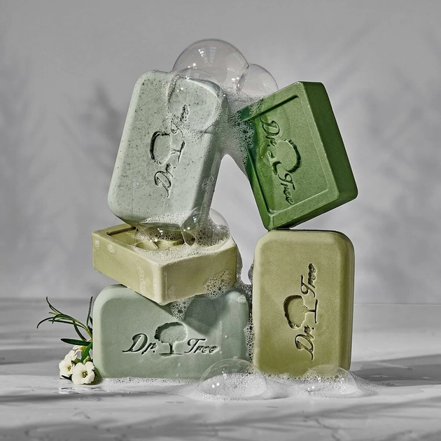 Zestaw do pielęgnacji włosów Dr. Tree Moisturizing Natural Szampon w kostce 75 g + Żel pod prysznic w kostce 120 g (8429449104285) - obraz 3