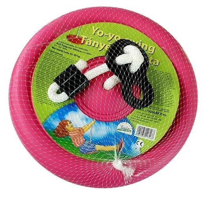 Гойдалка садова для дітей LEAN Toys кругла 423 Рожева (5998588113166) - зображення 1