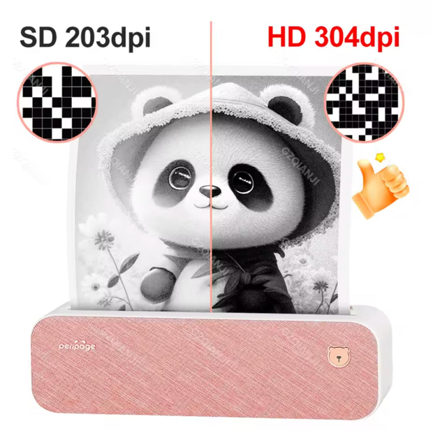 Портативний бездротовий термопринтер PeriPage A40 Pink Bluetooth 2600mAh підходить для тату та документів - зображення 4