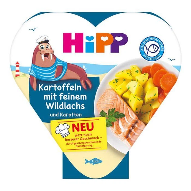 Hipp - Морква з картоплею та тонким лососем, з 1 року 250 гр - Фото 1 Hipp - Морква з картоплею та тонким лососем, з 1 року 250 гр - зображення 1