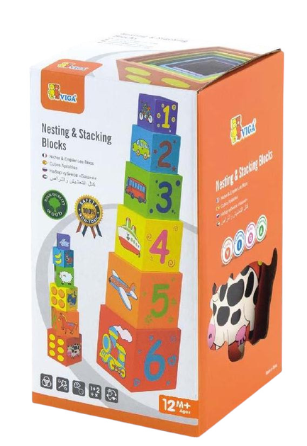 Drewniana edukacyjna piramidka Viga Jedno w drugie 59461 (6934510594619) - obraz 8