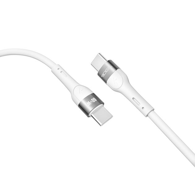 Кабель USB Ridea RC-XS51 X-Silicone Type-C to Type-C 60W 1.2m Белый - Фото 4 Кабель USB Ridea RC-XS51 X-Silicone Type-C to Type-C 60W 1.2m Белый - изображение 4