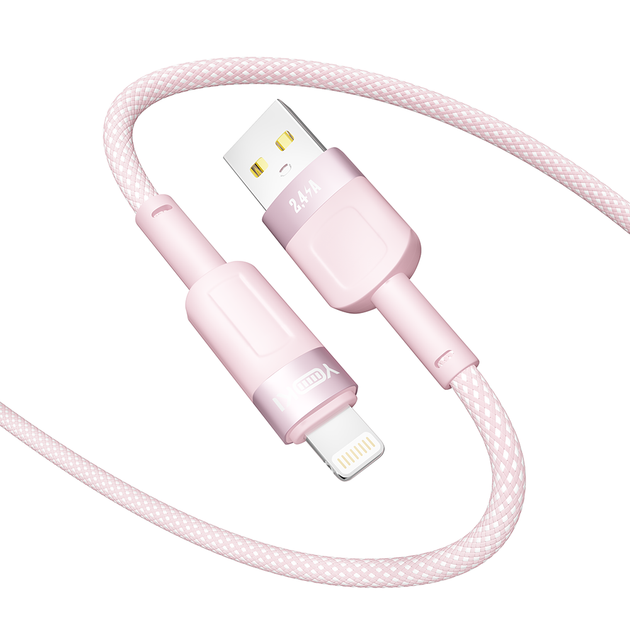 USB YOKI STYLE YK-ST41 Lightning 2.4A 1.2m Розовый - изображение 4