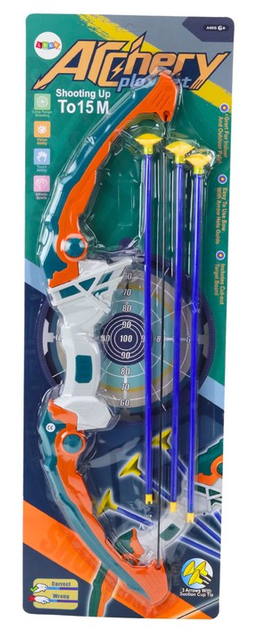 Łuk strzelecki LEAN Toys Strzały z przyssawkami 20183 Zielono-Pomarańczowy (5905991023685) - obraz 2