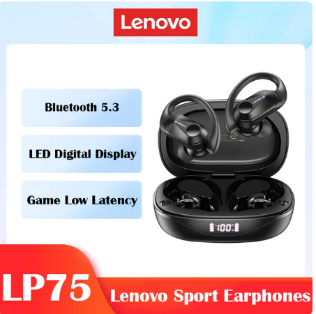 Вакуумные bluetooth наушники Lenovo LP75 TWS для спорта/ черные - изображение 3