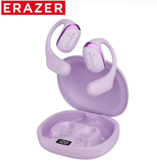Bluetooth наушники Miniso X62 для спорта фиолетовые - изображение 2