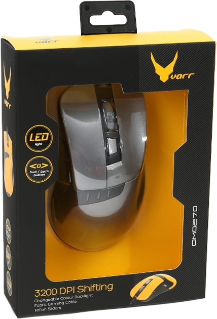 Миша VARR OM-270 Gaming USB Black/Silver (5907595437646) - зображення 4