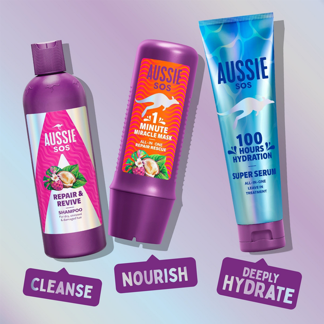 Maska Aussie SOS 1 Minute Miracle All-in one Repair Rescue do włosów zniszczonych 250 ml (8700216437264) - obraz 3