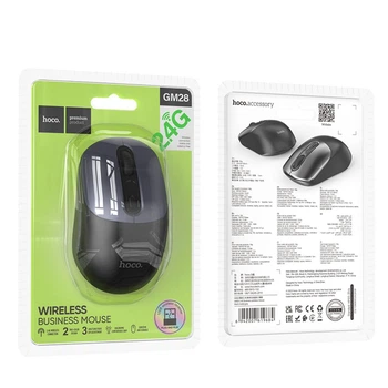 Беспроводная оптическая USB мышка Wireless Hoco GM28 радиус действия до 10 метров на частоте 2.4GHz от 800 до 1600 DPI Black - изображение 4