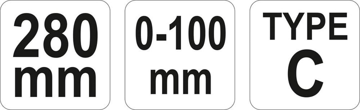 Szczypce zaciskowe typ "C" YATO głębokiego chwytu 280 mm zakres roboczy 0-80 mm (YT-2468) - obraz 2