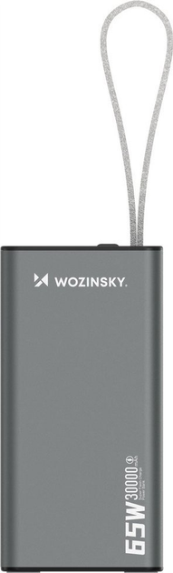 Powerbank Wozinsky K65+ 65W 30000mAh 2x USB-C, 1x USB-A 65W Gray (5907769364457) - obraz 2