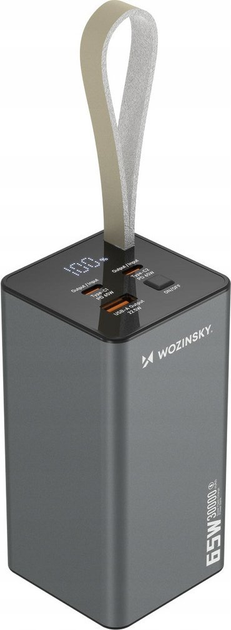 Powerbank Wozinsky K65+ 65W 30000mAh 2x USB-C, 1x USB-A 65W Gray (5907769364457) - obraz 4