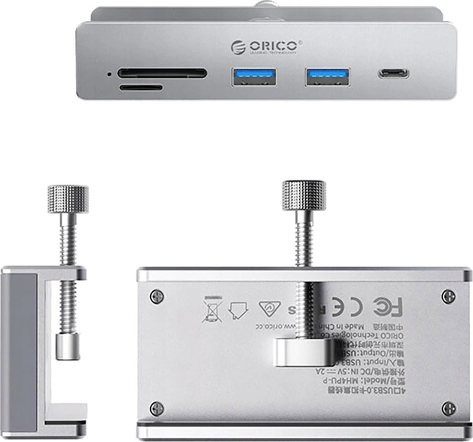 Hub USB Orico Clamp-Mounted USB-C / 2x USB-A 3.2 + 1x USB-C 3.2 + 1x SD&TF (MH5PC) - obraz 2