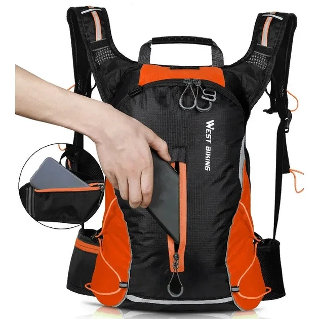 Велосипедный рюкзак West Biking YP0707246 16L водонепроницаемый Оранжевый - изображение 2