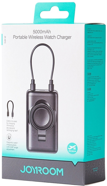 Powerbank JOYROOM JR-W13 5000 mAh z ładowaniem bezprzewodowym dla Apple Watch Black (6956116727499) - obraz 7