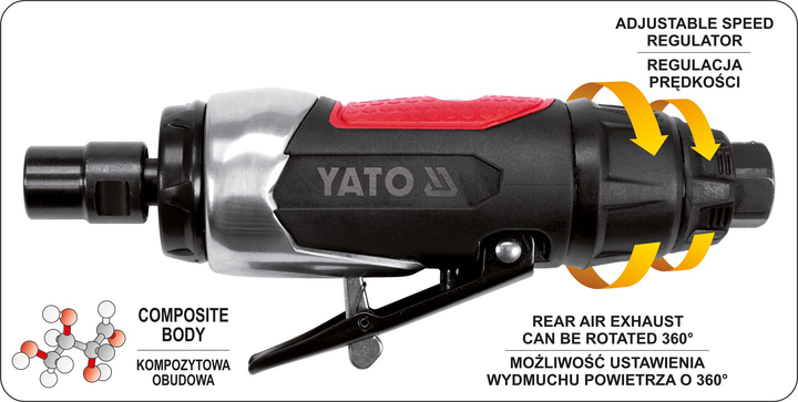 Szlifierka pneumatyczna prosta YATO YT-09632 - obraz 4