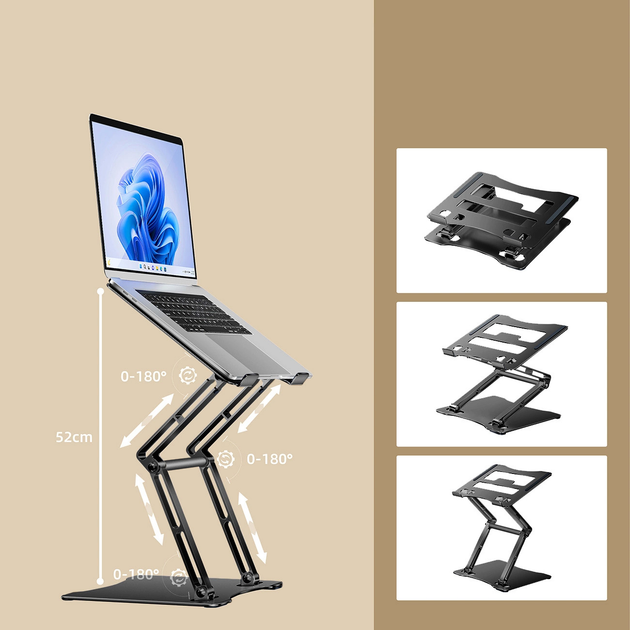 Podstawka pod laptopa Wozinsky WRS-CPY75DSB Black (5907769364624) + Podstawka do smartfona gratis! - obraz 5