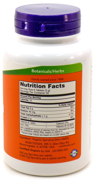 Spirulina Now Foods 500 mg 200 tabletek (733739026989) - obraz 2