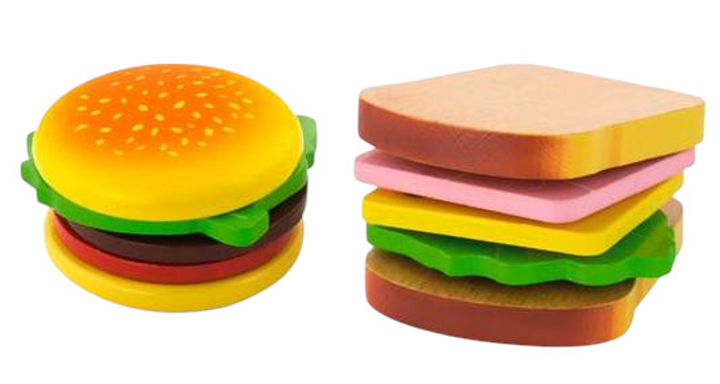 Drewniany zestaw do krojenia Viga Hamburger i Kanapka 50810 (6934510508104) - obraz 2