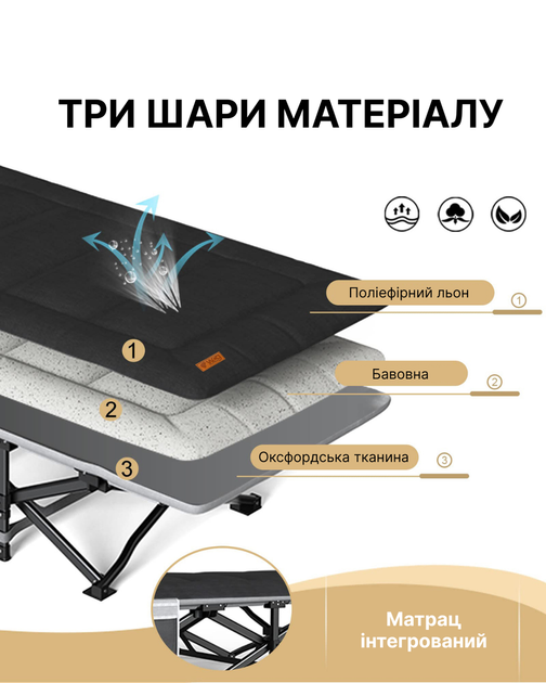 Раскладная кровать шезлонг WCG CC-S10 + матрас и подушка - изображение 5