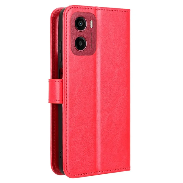 Чехол Idewei для Motorola Moto G05 книжка кожа PU с визитницей красный - изображение 3