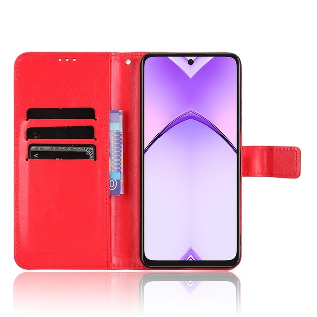 Чохол Idewei для OPPO A40m / CPH2669 книжка шкіра PU з візитницею червоний - зображення 4