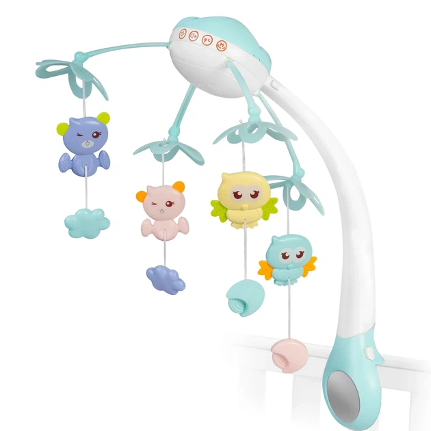 Мобіль на дитяче ліжечко Ricokids RK-813 з проектором, мелодіями та пультом керування Блакитний - зображення 5