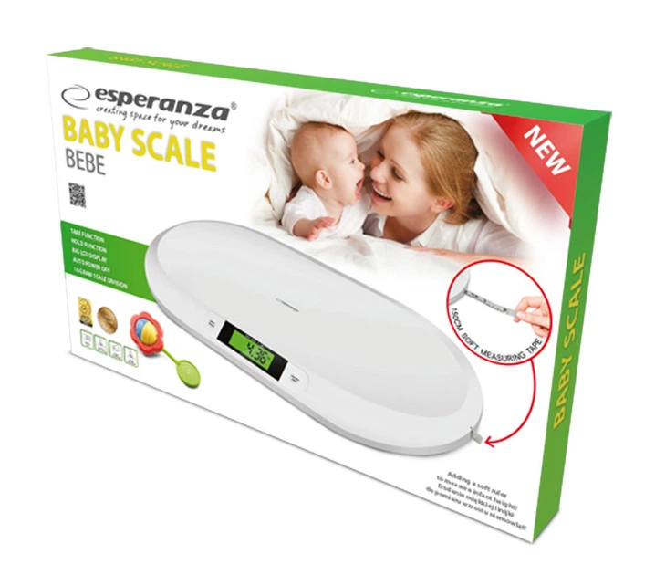 Дитячі ваги Esperanza Bebe EBS019 з ростоміром до 20 кг електронні з функцією стабілізації маси тіла та LCD дисплеєм - зображення 3