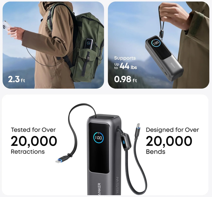 新品未開封 Anker Power Bank 25000mAh 165W Anker Power Bank 25000mAh 165W Ultra-Fast Portable Charger A1695