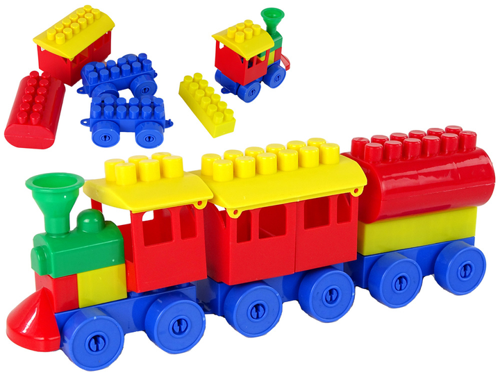 Klocki konstrukcyjne LEAN Toys Kolorowy Pociąg K2 3 części (5900992000260) - obraz 1