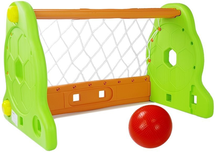Футбольні ворота для дітей LEAN Toys з м'ячем Зелено-Помаранчеві (5903802455069) - зображення 2