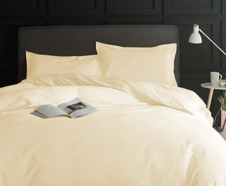Photos - Bed Linen MirSon Простирадло на резинці  двоспальне 160x190+25 см 0840 Ivory Сатин  