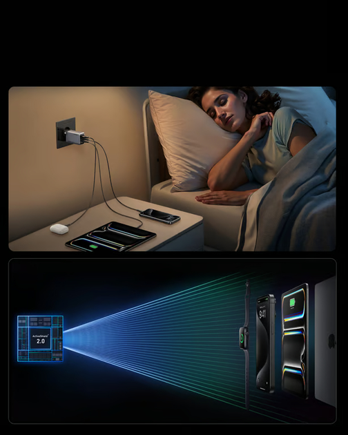 Мережевий зарядний пристрій Anker Prime Charger 100W 3 Ports GaNPrime (A2688341) - зображення 4