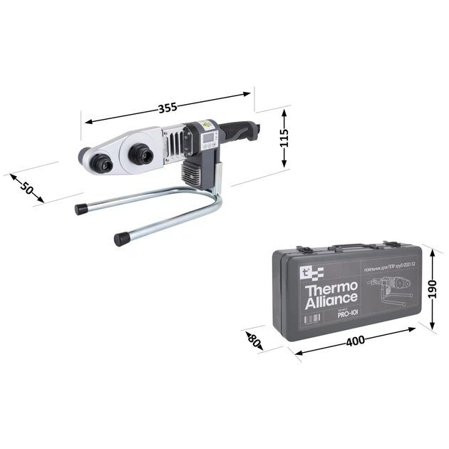 Паяльник для пластиковых труб PPR Thermo Alliance PRO-101 Ø20-32 Серия – Professional (автоматический 600W с дисплеем) - Фото 2 Паяльник для пластиковых труб PPR Thermo Alliance PRO-101 Ø20-32 Серия – Professional (автоматический 600W с дисплеем) - изображение 2