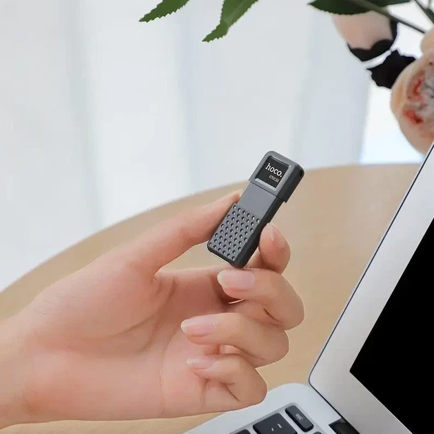 USB флеш-накопичувач Hoco UD6 64GB Intelligent U disk швидка передача даних USB 2.0 матово-чорний - зображення 8