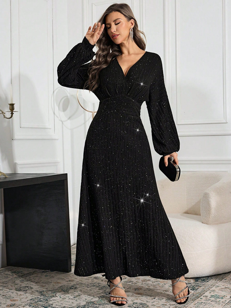 Акція на Сукня осіння жіноча SHEIN GD-00214268 XL Чорна від Rozetka