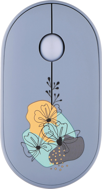 Миша 2E MF300 FLORA:MALLOW Silent WL BT Blue (2E-MF300WFLORABL) + Ігрова поверхня 2E Capybarra S Blue у подарунок! - зображення 2