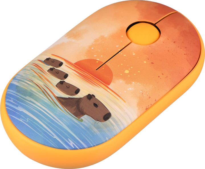Мышь 2E MF300 CAPYBARA:SUNSET Silent Wireless/Bluetooth Yellow (2E-MF300WCAPIBARAYW) + Игровая поверхность 2E Capybarra S Blue в подарок! - изображение 3