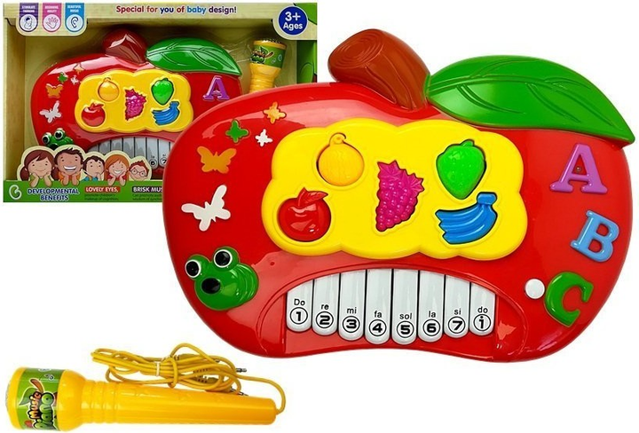 Pianino elektroniczne Lean Toys Jabłko z połączeniem z telefonem 6604 (5905323210981) - obraz 1