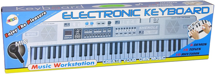 Pianino Lean Toys Keyboard MQ-6110 z mikrofonem na 61 klawisze 14616 (5905515350716) - obraz 1