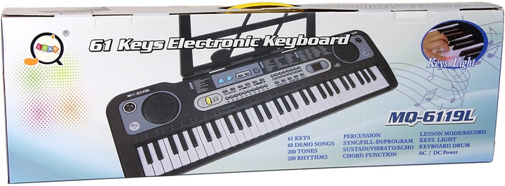 Pianino Lean Toys Keyboard z mikrofonem Czarne 15622 (5905679071595) - obraz 1