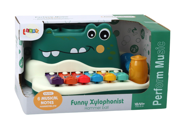 Zestaw edukacyjny pianino z cymbałkami Lean Toys Krokodyl 17710 (5905991005605) - obraz 1