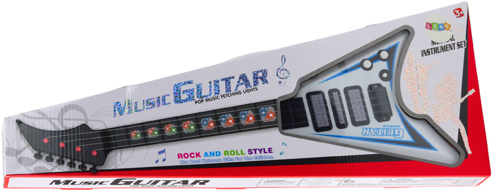 Gitara elektryczna dla dzieci Lean Toys ze światłami i melodiami Biała 20889 (5905991032519) - obraz 1