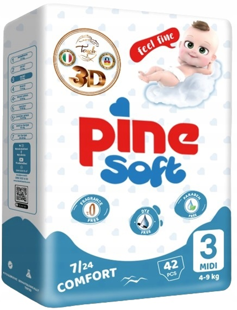 Підгузки Pine Soft Розмір 3 Міді 4-9 кг 42 шт (8699096964031) - зображення 1