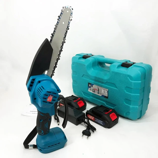Аккумуляторная электропила Domotec Chain Saw 6" и 8" дюймов с 2-мя батареями 48V в кейсе 9640 - Фото 7 Аккумуляторная электропила Domotec Chain Saw 6" и 8" дюймов с 2-мя батареями 48V в кейсе 9640 - изображение 7