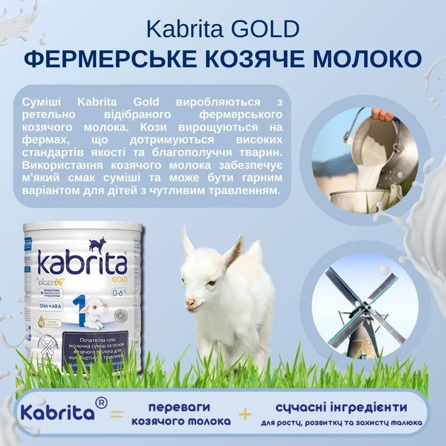 Детская смесь Kabrita 1 Gold (0-6 мес) на козьем молоке 800 г - Фото 7 Детская смесь Kabrita 1 Gold (0-6 мес) на козьем молоке 800 г - изображение 7