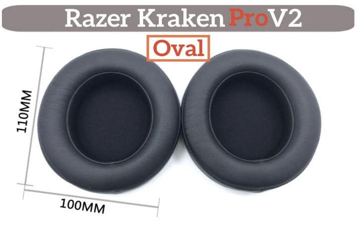 Амбушюры для наушников Razer Kraken Pro V2, Kraken 7.1 V2 Oval Овал black черные - Фото 3 Амбушюры для наушников Razer Kraken Pro V2, Kraken 7.1 V2 Oval Овал black черные - изображение 3